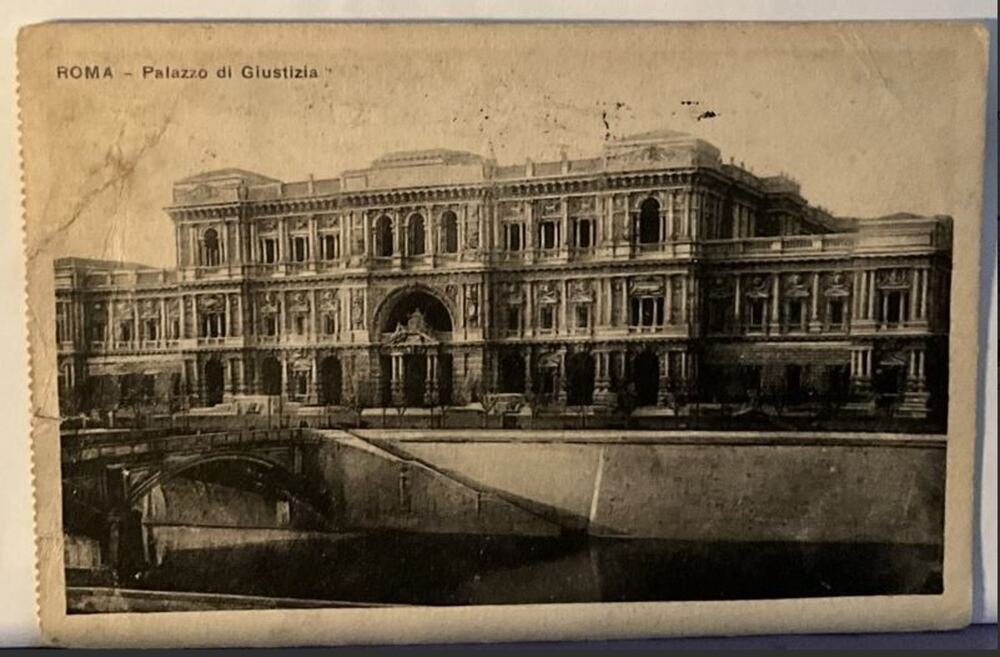 Palazzo di Giustizia Roma Italy Postcard Divided Back Posted Vintage Photo 1925